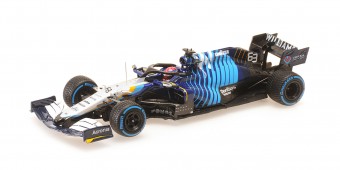 MINICHAMPS 417211363 1:43 WILLIAMS RACING MERCEDES FW43B - GEORGE RUSSELL - 2ND PLACE BELGIAN GP 2021 - MINICHAMPS