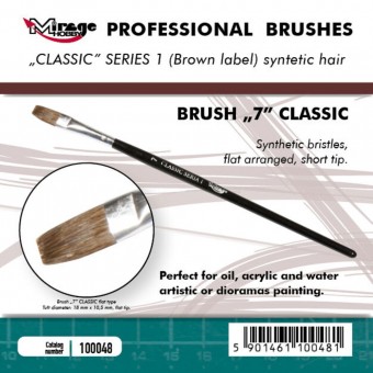 Mirage Hobby 100048 MIRAGE BRUSH FLAT HIGH QUALITY CLASSIC SERIES 1 size 7 