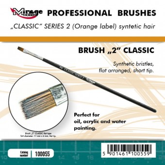 Mirage Hobby 100055 MIRAGE BRUSH FLAT HIGH QUALITY CLASSIC SERIES 2 size 2 