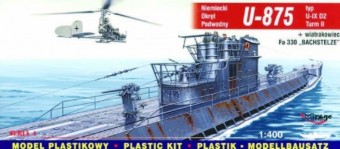 Mirage Hobby 40043 German submarine U-875 U-IX D2 Turm II + Fa 330 BACHSTELZE 1:400