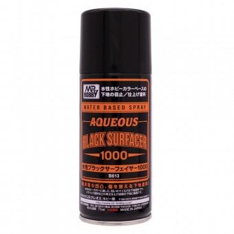 Mr. Hobby B-613 Aqueous Black Surfacer 1000 Spray (170 ml)