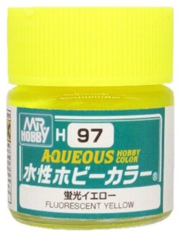 Mr. Hobby H-097 Aqueous Hobby Colors (10 ml) Fluorescent - Yellow