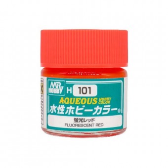 Mr. Hobby H-101 Aqueous Hobby Colors (10 ml) Fluorescent - Red