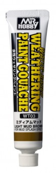 Mr. Hobby WT-03 Water-based Weathering Paint Gouache (20 ml) - Light Mud Brown