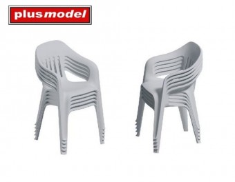 Plus model DP3085 Stacked plastic chairs 1:35