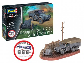 Revell 73344 Starter Kit Krupp Protze KFZ 69 with 3,7cm Pak 1:76