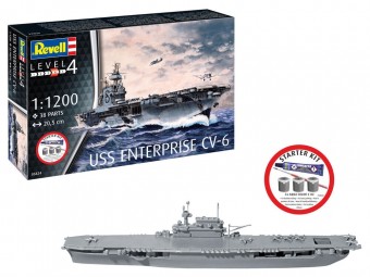 Revell 75824 Starter Kit USS Enterprise CV-6 1:1200