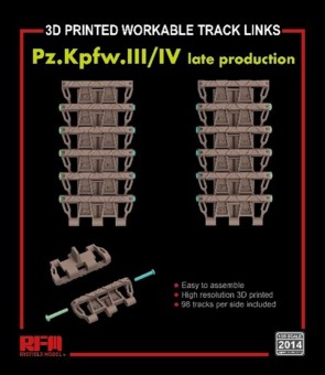 Rye Field Model 2014 Workable track links for Pz. Kpfw. III /IV late production (3D printed ) 1:35