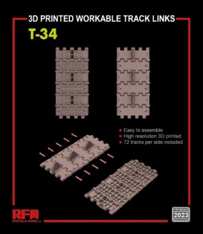 Rye Field Model 2023 Workable track links for T-34 (3D printed ) 1:35