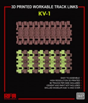 Rye Field Model 2037 3D printed Workable track links for KV-1 1:35