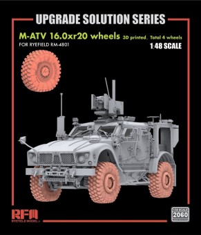 Rye Field Model 2060 M-ATV 16.0xr20 Wheels 3D Printed (4 Wheels) for RFM 4801 1:48