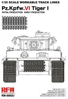 Rye Field Model 5002U Workable track links for Tiger I early (New mould, upgraded version) version 1:35
