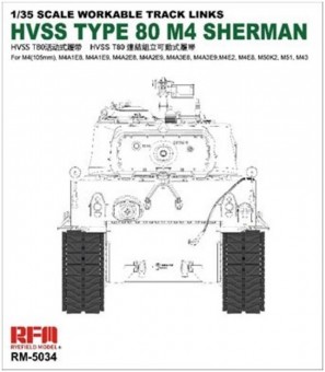 Rye Field Model 5034 Workable track links for Hvss t80-track for M4 Sherman 1:35