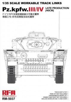 Rye Field Model 5037 Workable track links for Pz.III/IV.late production (40cm) 1:35