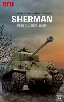 Rye Field Model 5042 M4A3 76W HVSS Sherman w/full interior 1:35