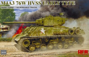 Rye Field Model 5058 M4A3 76W HVSS Early type D82081 turret T-66 track 1:35