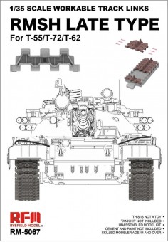 Rye Field Model 5067 1/35 Scale Workable Track Links RMSH Late Type For T-55/72/62 1:35
