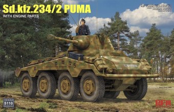Rye Field Model 5110 Sd.kfz 234/2 Puma w/ Engine Parts 1:35