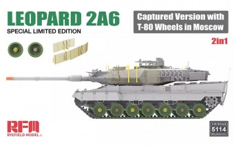 Rye Field Model 5114 Leopard 2A6 Captured Version with T-80 Wheels in Moscow 2 in 1 Limited Edition 1:35