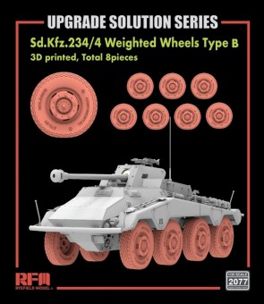 Rye Field Model RFM2077 Sd.Kfz.234/4 3D Printed Wheels Type B (8 pcs) 1:35