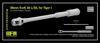 Rye Field Model RFM2098 88 mm KwK 36 L/56 for Tiger I 3D Printed Gun Barrel 1:35