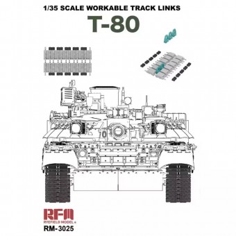 Rye Field Model RFM3025 Workable Track Links for T-80 1:35