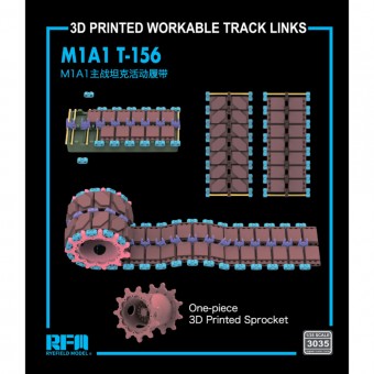 Rye Field Model RFM3035 3D Printed Workable Track Links M1A1 T-156 1:35