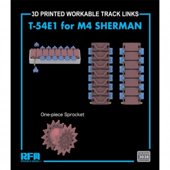 Rye Field Model RFM3038 3D Printed Workable Track Links T-54E1 for M4 Sherman 1:35