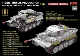 Rye Field Model RFM5131 Tiger I Initial Production Early 1943 w/ Full Interior Updated Version 1:35