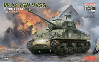 Rye Field Model RFM5136 M4A3 76W VVSS Sherman Late Upgrade Version Full Interior 1:35
