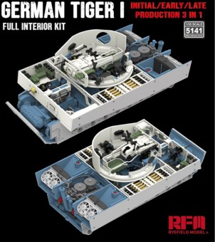 Rye Field Model RFM5141 German Tiger I Initial/Early/Late Prod. 3 in 1 Full Interior 1:35