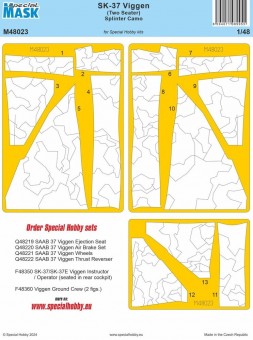 Special Hobby 100-M48023 SK-37 Viggen (Two Seater) Splinter Camo MASK 1:48