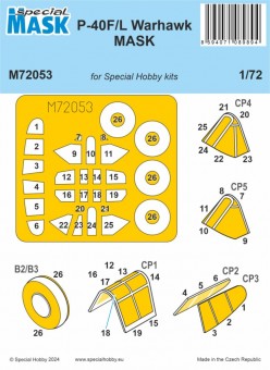 Special Hobby 100-M72053 P-40F/L Warhawk MASK 1:72