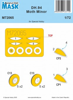 Special Hobby 100-M72065 DH.94 Moth Minor MASK 1:72