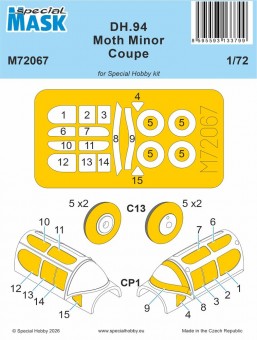 Special Hobby 100-M72067 DH.94 Moth Minor Coupe MASK 1:72