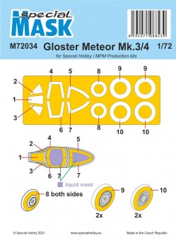 Special Hobby M72034 Gloster Meteor Mk.3/4 MASK 1:72