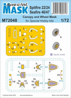 Special Hobby M72048 Spitfire Mk.22/24 and Seafire Mk.46/47 MASK 1:72
