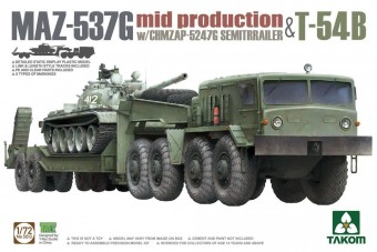 Takom 5013 MAZ-537G mid production with CHMZAP-5247G Semitrailer & T-54B
