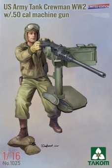 Takom TAK1025 US Army Tank Crewman WW2 w/ .50 cal Machine Gun 1:16