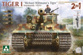 Takom TAK2201 TIGER I Sd.Kfz.181 Pz.Kpfw.VI Ausf.E Michael Wittmann's Tiger Normandy 1944 LATE COMMAND-PROD. w/Zimmerit(2 in 1) 1:35