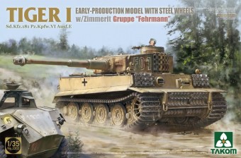 Takom TAK2202 TIGER I Sd.Kfz.181 Pz.Kpfw.VI Ausf.E EARLY-PRODUCTION MODEL WITH STEEL WHEELS w/Zimmerit Groppe Fehrmann 1:35