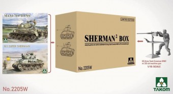 Takom TAK2205W Sherman2 Box M4A1 (76w) HVSS + M1 Super Sherman + US Army Tank Crewman Limited Edition