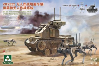 Takom TAK2223 ZRY-222 Unmanned Combat Ground Vehicle & Robot Wolves Unmanned Combat System 1:35