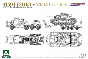 Takom TAK5024X M911 C-HET w/M747 Heavy Equipment Semi-Trailer + M60A1 w/ERA 1:72