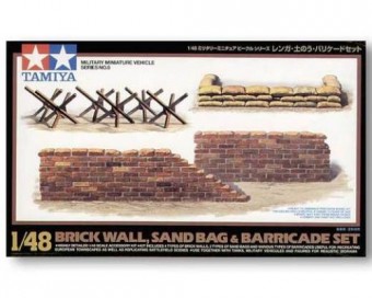 Tamiya 32508 1:48 Brick Wall Sand Bag & Barricade Set