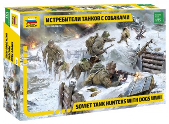 Zvezda 3611 1:35 Soviet Tank Hunters with Dogs, WWII