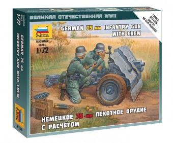 Zvezda 6156 1:72 GERMAN 75-mm INFANTRY GUN - snap-fit