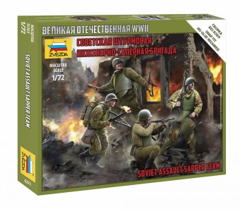 Zvezda 6271 1:72 SOVIET ASSAULT SAPPER TEAM WWII - snap-fit