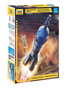 Zvezda 7500 1:144 Launch vehicle Soyuz-2 with crewed spacecraft Soyuz-MS and cargo spacecraft Progress