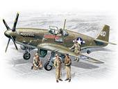 ICM 48125 Mustang P-51 B WWII American Fighter with USAAF Pilots and Ground Personnel 1:48